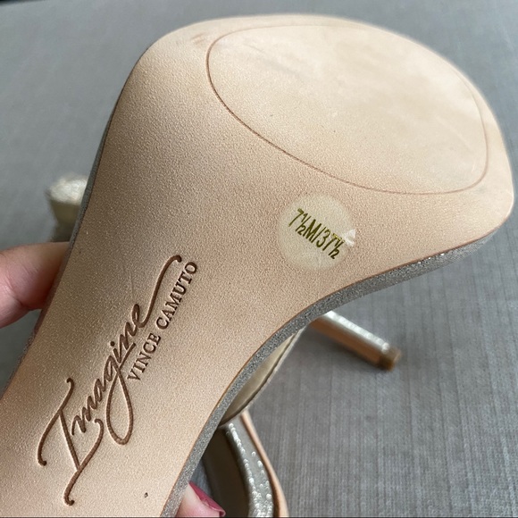 Vince Camuto Metallic High Heel Sandals - Picture 7 of 8